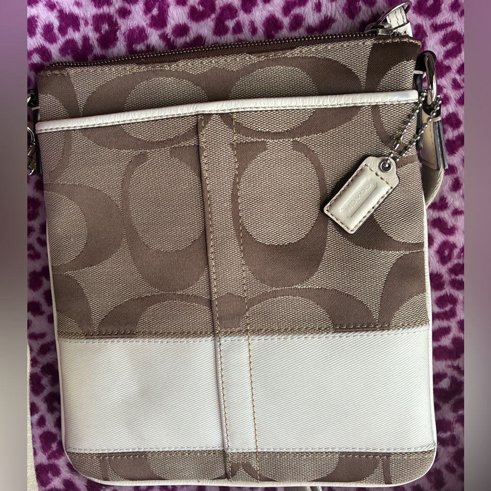 COACH Crossbody Bag,Coach Brown and Cream Crossbody Bag - Picture 14 of 16